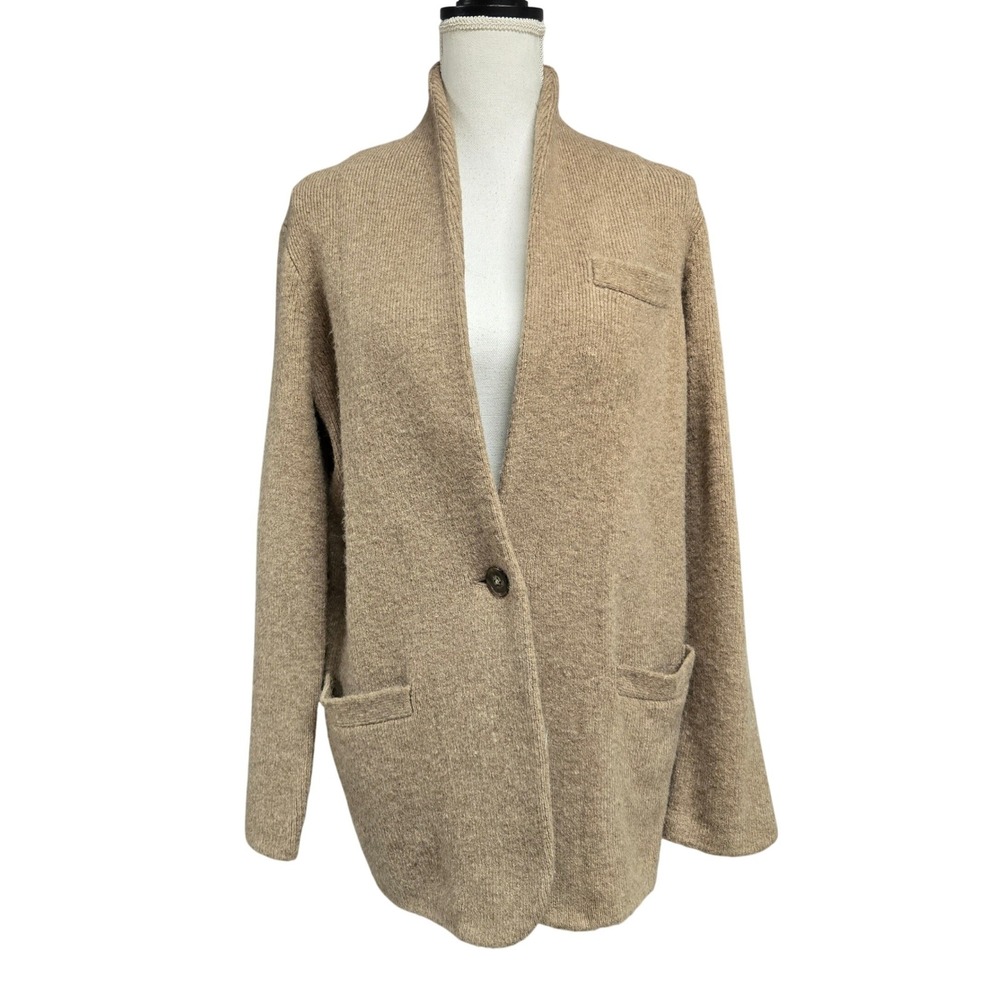 J.Crew Cocoon Sweater Blazer Merino Wool Alpaca Blend Camel Tan Women's Size XS
